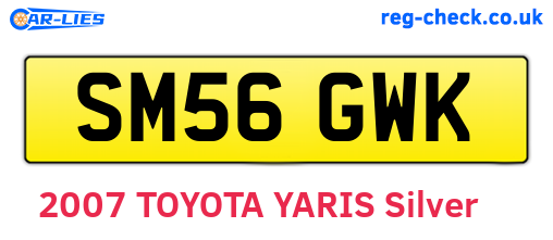 SM56GWK are the vehicle registration plates.
