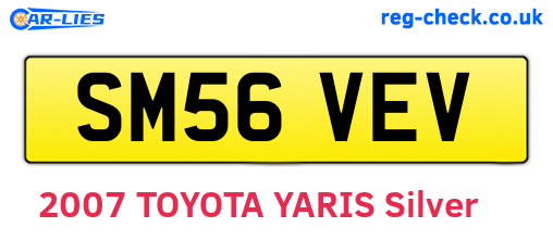 SM56VEV are the vehicle registration plates.
