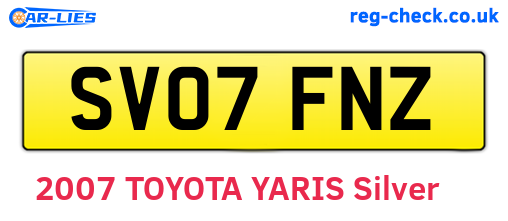 SV07FNZ are the vehicle registration plates.