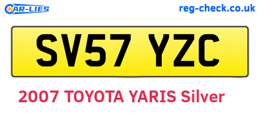 SV57YZC are the vehicle registration plates.