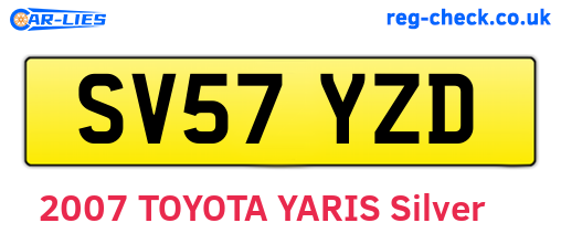 SV57YZD are the vehicle registration plates.