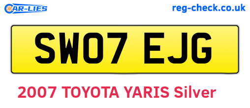 SW07EJG are the vehicle registration plates.