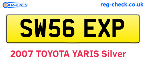 SW56EXP are the vehicle registration plates.