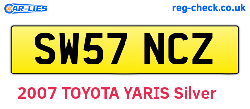 SW57NCZ are the vehicle registration plates.