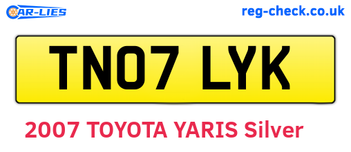 TN07LYK are the vehicle registration plates.