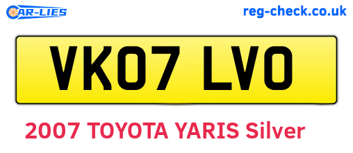 VK07LVO are the vehicle registration plates.