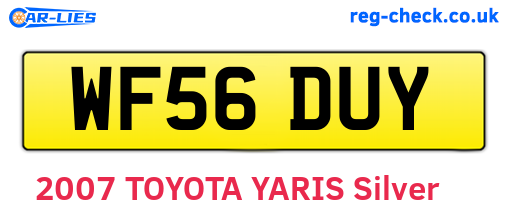 WF56DUY are the vehicle registration plates.