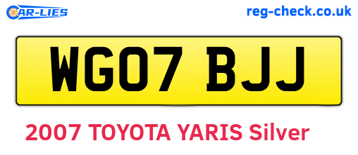 WG07BJJ are the vehicle registration plates.