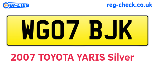 WG07BJK are the vehicle registration plates.