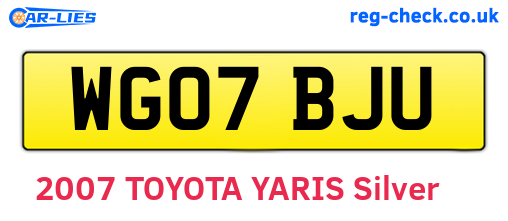 WG07BJU are the vehicle registration plates.