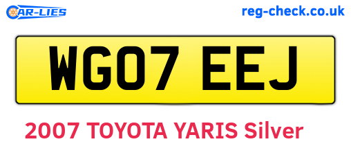 WG07EEJ are the vehicle registration plates.