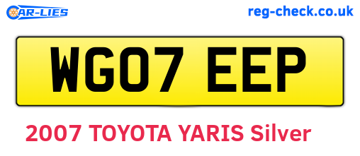 WG07EEP are the vehicle registration plates.