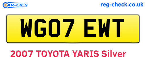 WG07EWT are the vehicle registration plates.