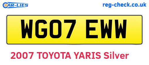 WG07EWW are the vehicle registration plates.