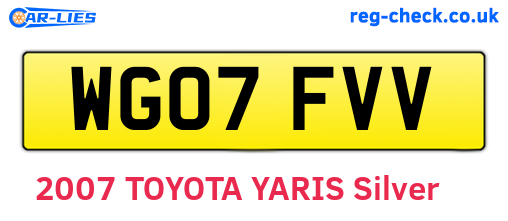 WG07FVV are the vehicle registration plates.