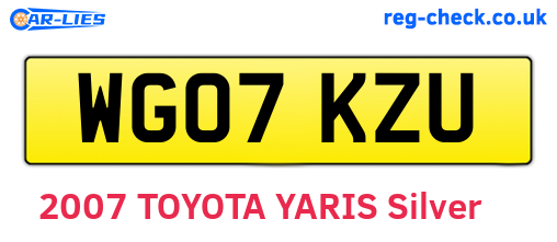 WG07KZU are the vehicle registration plates.