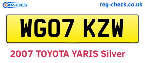 WG07KZW are the vehicle registration plates.
