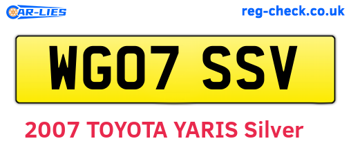 WG07SSV are the vehicle registration plates.