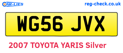 WG56JVX are the vehicle registration plates.