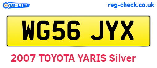 WG56JYX are the vehicle registration plates.