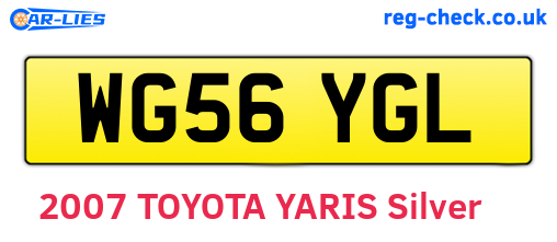 WG56YGL are the vehicle registration plates.