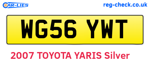 WG56YWT are the vehicle registration plates.