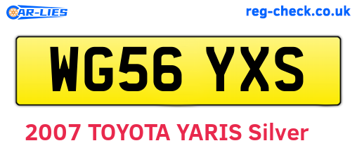 WG56YXS are the vehicle registration plates.