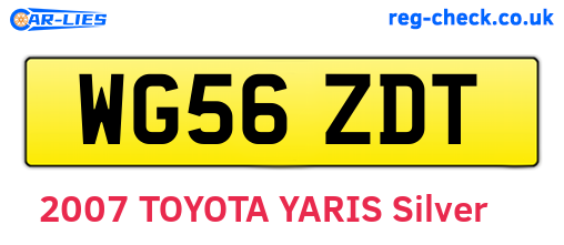 WG56ZDT are the vehicle registration plates.