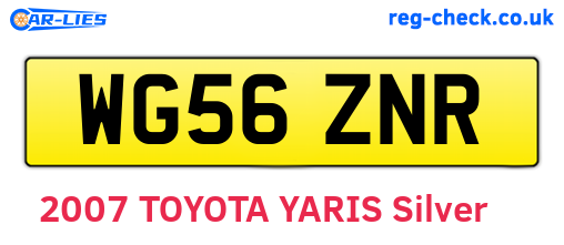 WG56ZNR are the vehicle registration plates.