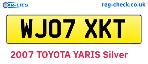 WJ07XKT are the vehicle registration plates.