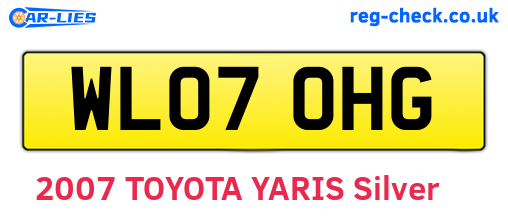WL07OHG are the vehicle registration plates.