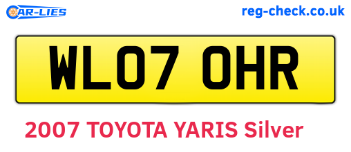 WL07OHR are the vehicle registration plates.