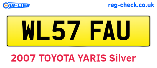 WL57FAU are the vehicle registration plates.