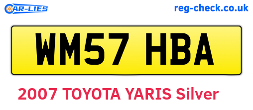WM57HBA are the vehicle registration plates.