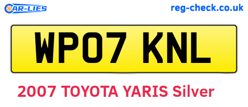 WP07KNL are the vehicle registration plates.