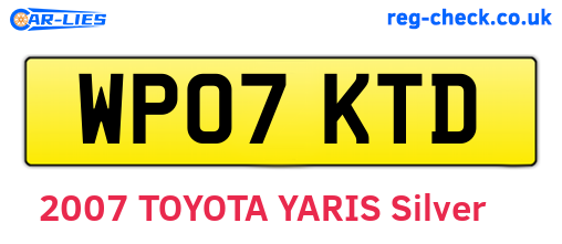 WP07KTD are the vehicle registration plates.