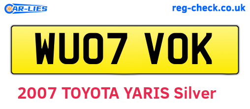 WU07VOK are the vehicle registration plates.