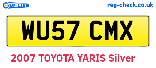 WU57CMX are the vehicle registration plates.
