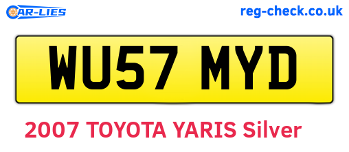 WU57MYD are the vehicle registration plates.