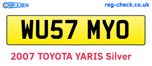 WU57MYO are the vehicle registration plates.