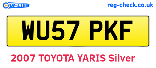 WU57PKF are the vehicle registration plates.