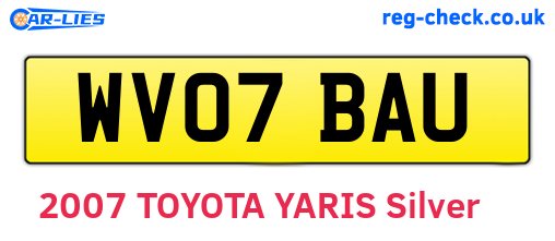 WV07BAU are the vehicle registration plates.