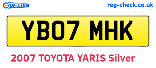 YB07MHK are the vehicle registration plates.