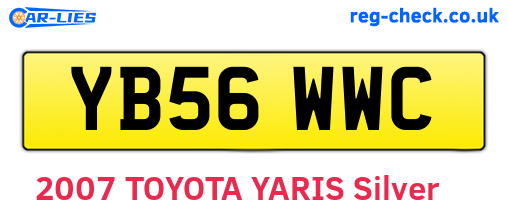 YB56WWC are the vehicle registration plates.