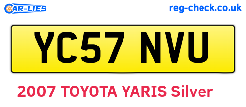 YC57NVU are the vehicle registration plates.