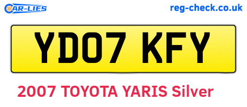 YD07KFY are the vehicle registration plates.