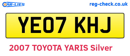 YE07KHJ are the vehicle registration plates.