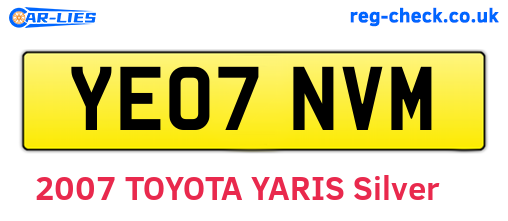 YE07NVM are the vehicle registration plates.