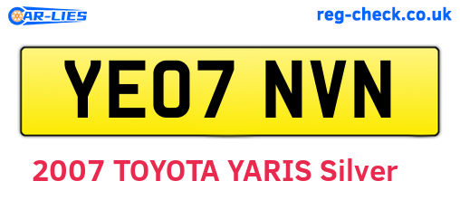 YE07NVN are the vehicle registration plates.
