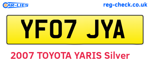 YF07JYA are the vehicle registration plates.